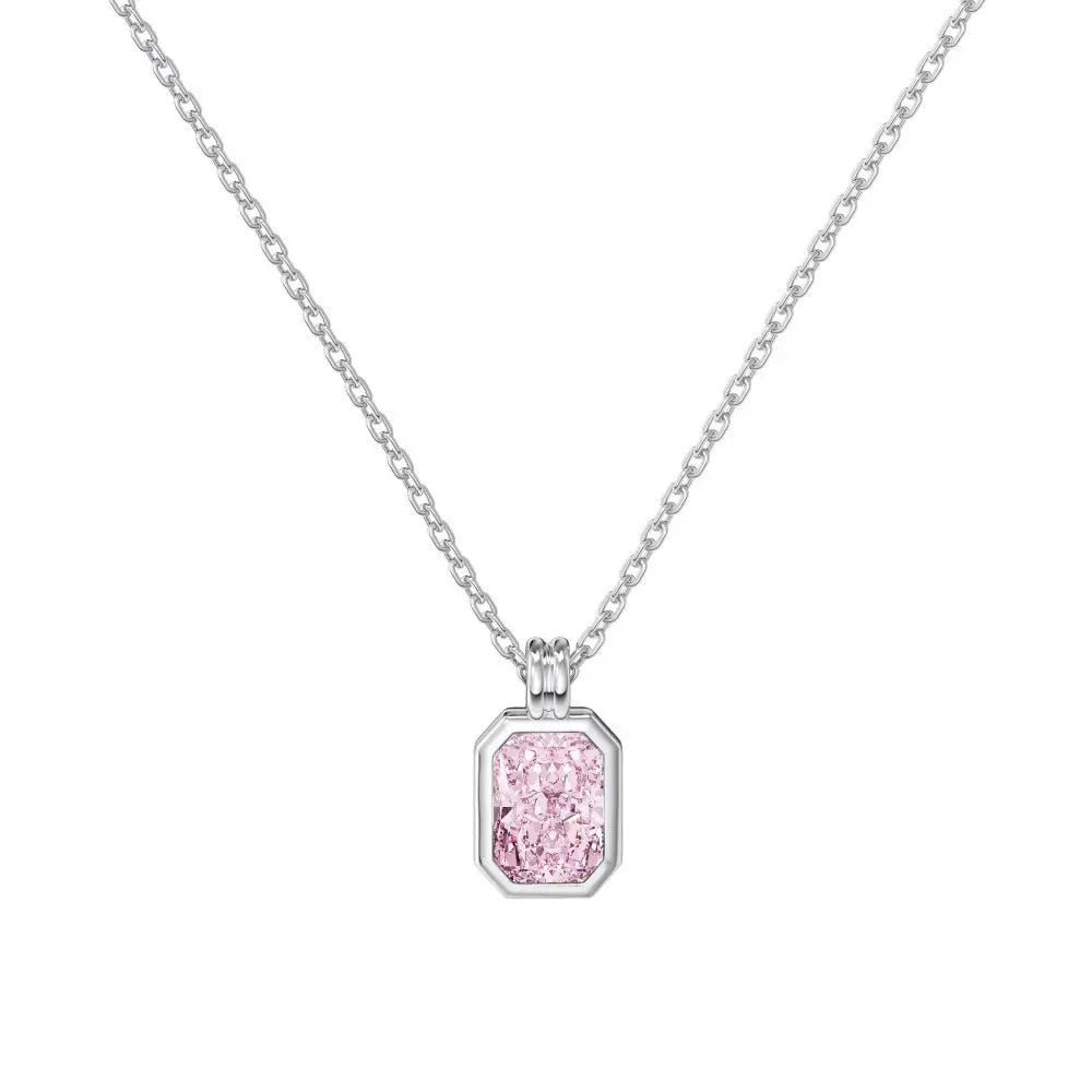 S925 Sterling Silver Necklace Women's Advanced Oval Water Foam 8A Heart-shaped Zircon Flower Horse Eye Clavicle Chain - Norellé