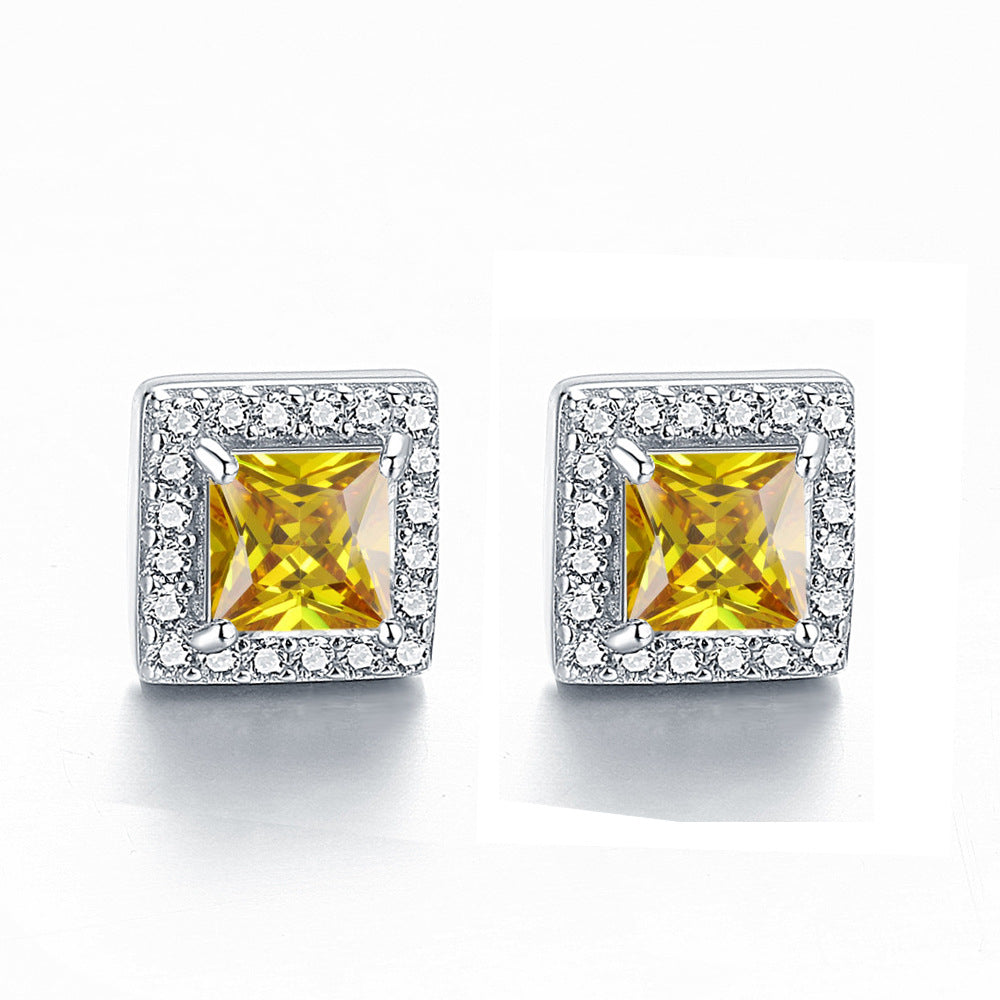 Inlaid Colored Gems Earrings S925 Sterling Silver Earrings - Norellé