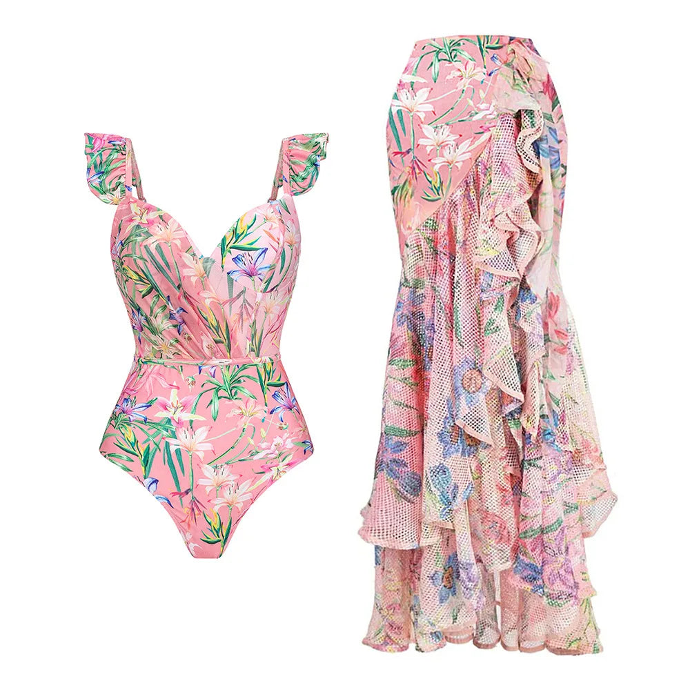 Women's V-Neck Floral Swimsuit - Norellé
