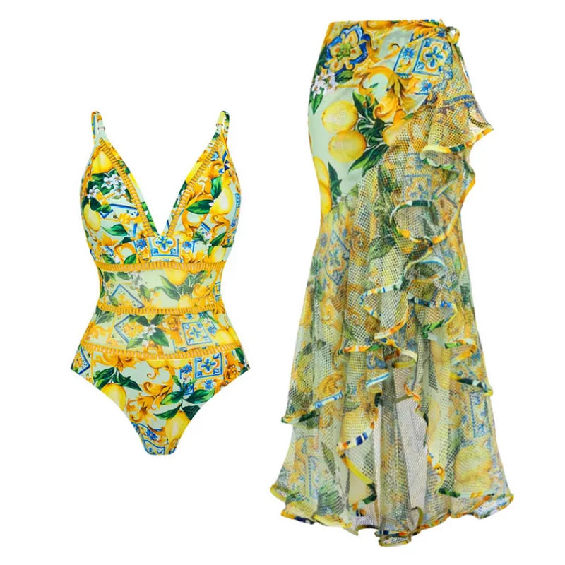 Women's V-Neck Floral Swimsuit - Norellé