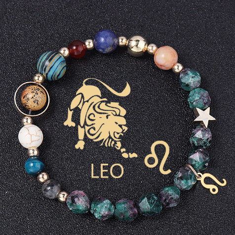 Natural Stone Twelve Constellations Bracelets Cut Hemp Stone Fashion - Norellé