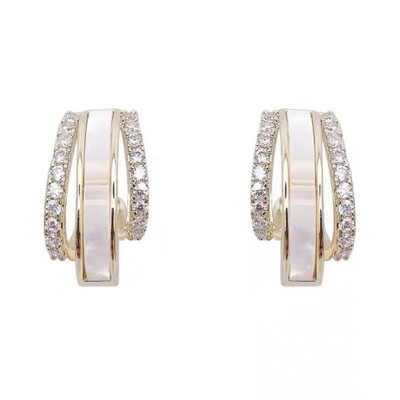 Double Circle Shell Delicate Earrings - Norellé