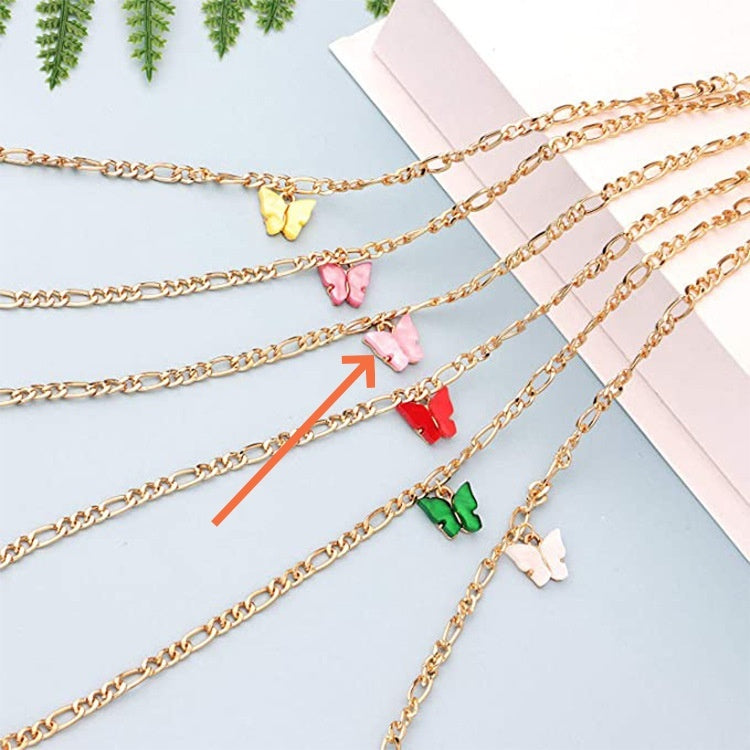 Simple Color Acrylic Butterfly Anklet - Norellé