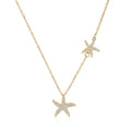 Double Starfish Full Diamond Necklace Female Fashion Special-interest - Norellé