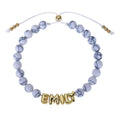 Bubble Letter Bracelet, Natural Stone Name Bracelet - Norellé