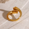 Stainless Steel With Rhinestone Ring Titanium Steel Ornament - Norellé