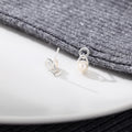 S999 Sterling Silver Pure Silver Light Luxury Stud Earrings Pearl Natural Freshwater - Norellé