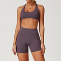 Women's Solid Color Sanding Tight Back Yoga Suit - Norellé