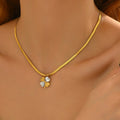 Lxalry 18K Gold Plated Double Luck Necklace  Four Leaf Clover Charm Hypoallergenic Jewelry Tarnish Free Gift For Women Wife Mom  Valentine S Day Birthday Everyday Elegance - Norellé