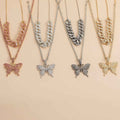 Necklace with diamond butterfly necklace - Norellé