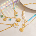 Double-layer Twin Titanium Steel Pendant 18K Gold Color-preserving Clavicle Chain - Norellé