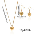 Lxalry 18K Gold Plated Symmetrical Heart Jewelry Set Mirror Polish Hypoallergenic Necklace  Earrings For Women, Never Fade Luxury Gift With Precision-Cast Edges - Norellé