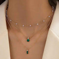 Vintage Grandmother Blue Green Pearl Multilayer Simplicity Necklace - Norellé