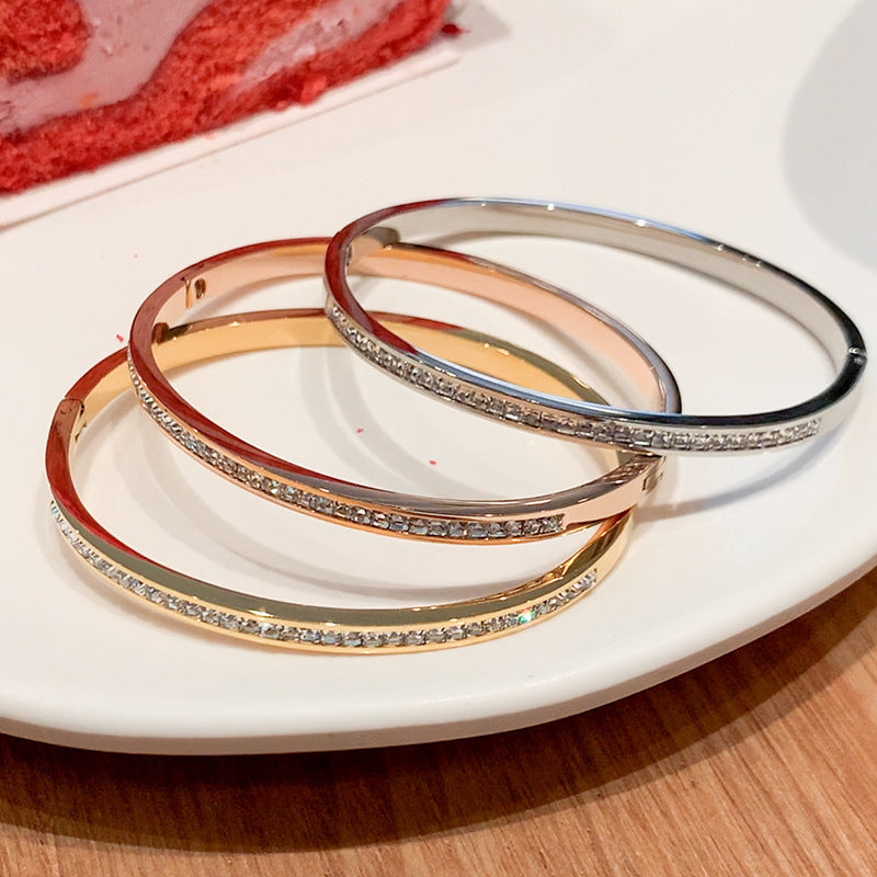 Stainless Steel Bracelet Women's Hand Jewelry High-grade Full Diamond Bracelet - Norellé