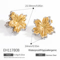 Stainless Steel Plating 18K Gold Fashion Butterfly Two-color Three-color Ear Studs - Norellé
