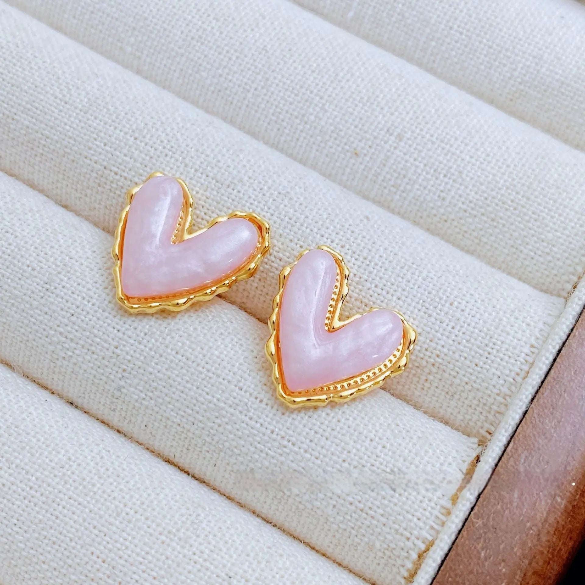 Fruit Color Love Heart Stud Earrings Female Simple Elegant Sweet - Norellé