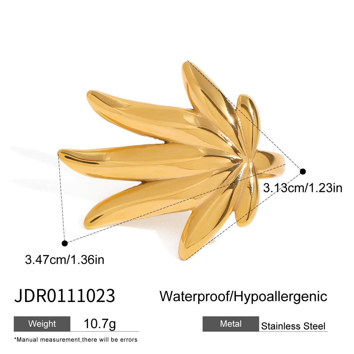 Stainless Steel Maple Leaf Ring Titanium Steel No Fading - Norellé