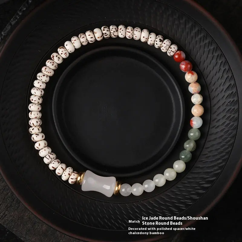 Single-wrap Bracelet Crescent Moon High Density Smooth And White - Norellé