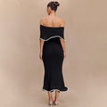 Contrast Color Waist Trimming Ruffles Tube Top Dress - Norellé