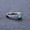 Blue Green Zircon Ring Classic 1 Karat Square Bag Luxury Niche Women's Ring - Norellé