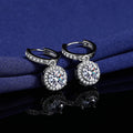 Moissanite Tassel Princess Round Bag 1 Karat Silver Earrings - Norellé