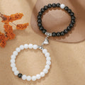 Black And White Love Magnet Suction Couple Bracelet Pair - Norellé