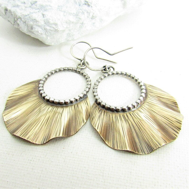 Fashion Leaf Two-tone Earrings - Norellé