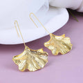 Ginkgo Leaf Alloy Texture Leaf Earrings - Norellé