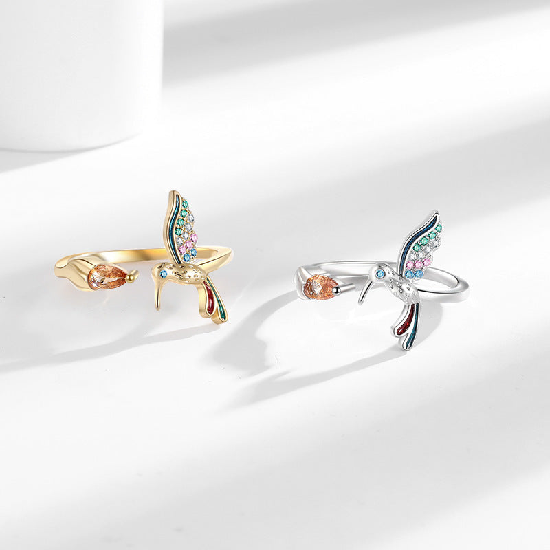 Adjustable Hummingbird Ring Female Fashion Simple - Norellé