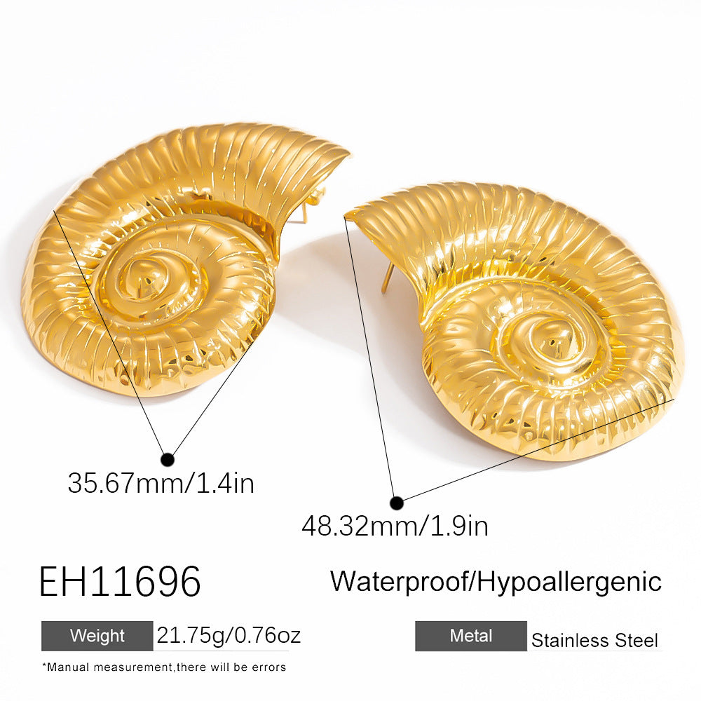 Stainless Steel High-grade 18K Real Gold Irregular Earrings - Norellé