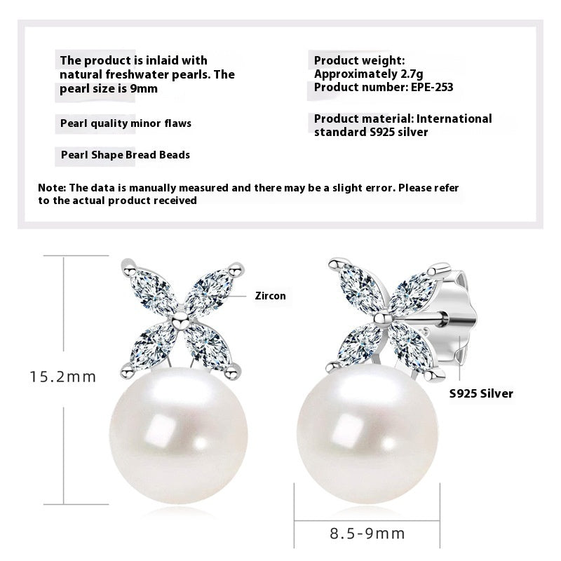 Temperament Wild Natural Freshwater Pearl Ear Studs - Norellé