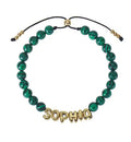 Bubble Letter Bracelet, Natural Stone Name Bracelet - Norellé