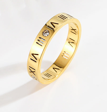 Titanium Steel 18K Gold-plated European And American Moissanite Couple Wedding Ring - Norellé
