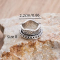 Carved Decompression Rotatable Wide Face Ring Retro - Norellé
