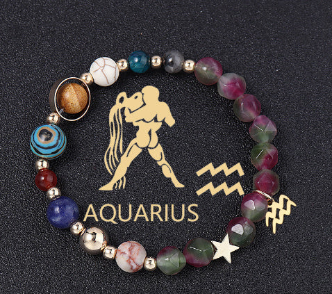 Natural Stone Hemp Stone Cut Surface Eight Planets Personalized Fashionable All-match - Norellé