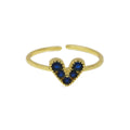 Brass 18K Gold Plated Color Zirconium Love Women's Ring - Norellé