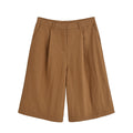 Half Sleeve Lace-up Suit Jacket Linen Mid Waist Shorts Suit - Norellé