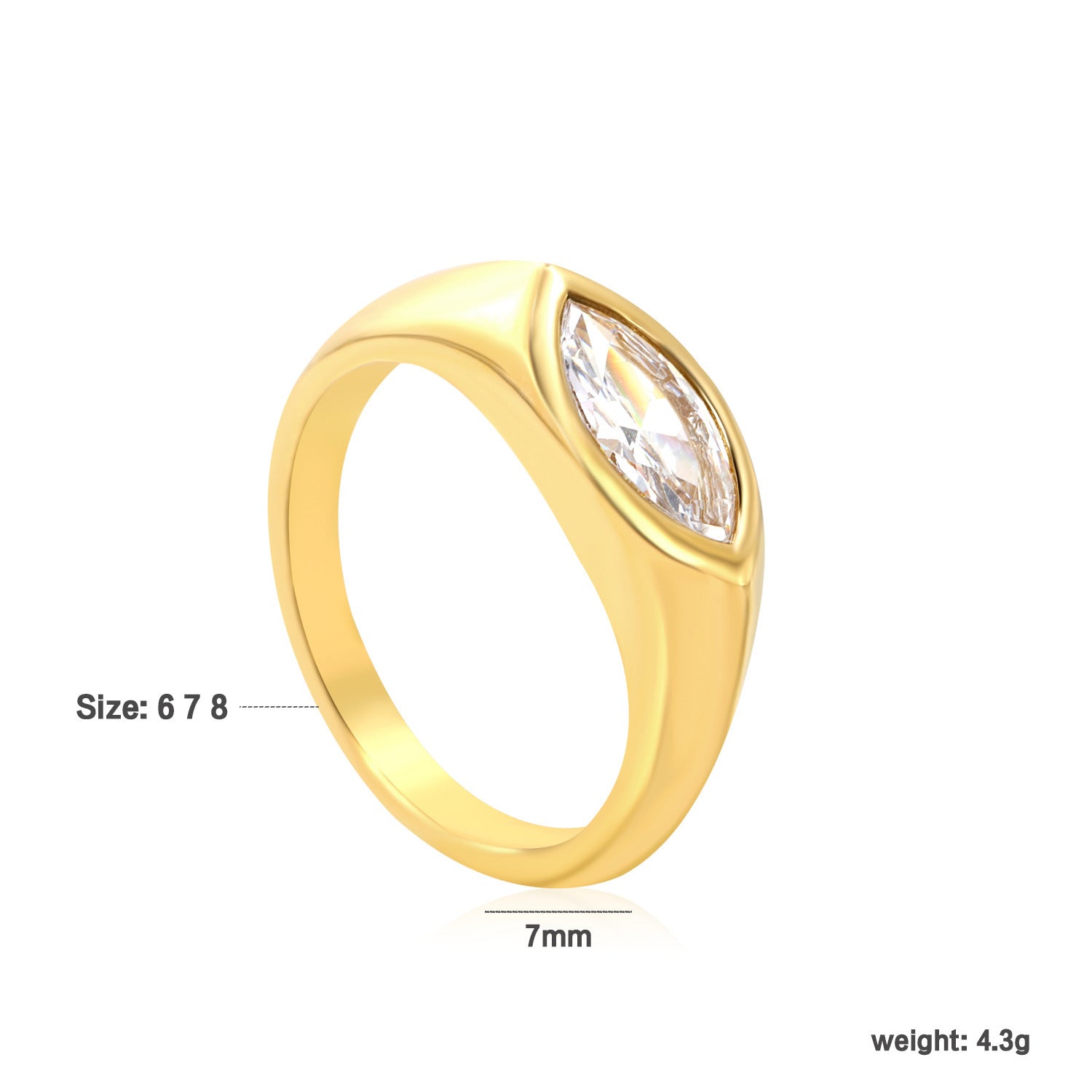 Retro 18K Zircon Ring Fashion - Norellé
