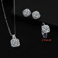 Square Bag Diamond Necklace Rings Ear Studs Suit - Norellé