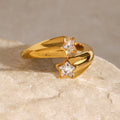 Stainless Steel With Rhinestone Ring Titanium Steel Ornament - Norellé