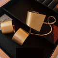 Electroplating Brushed Earrings Bangle Jewelry Suit Advanced Sense Ornament - Norellé