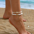 Five-pointed Star Pearl Twin Anklet - Norellé