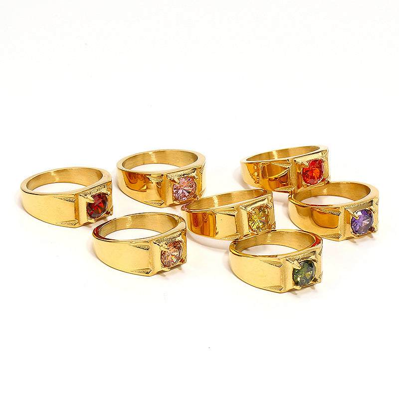 Fashion Simple Square Diamond Unisex Ring - Norellé