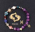 Twelve Constellations Bracelets Natural Stone Hemp Stone Cut Surface Eight Planets - Norellé
