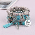 Multi-layer Wooden Bead Beaded Bracelet Elastic Bracelet - Norellé