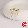 Loving Heart In Sterling Silver Horse Eye Zircon Pendant Earrings - Norellé