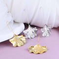 Ginkgo Leaf Alloy Texture Leaf Earrings - Norellé