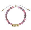 Bubble Letter Bracelet, Natural Stone Name Bracelet - Norellé