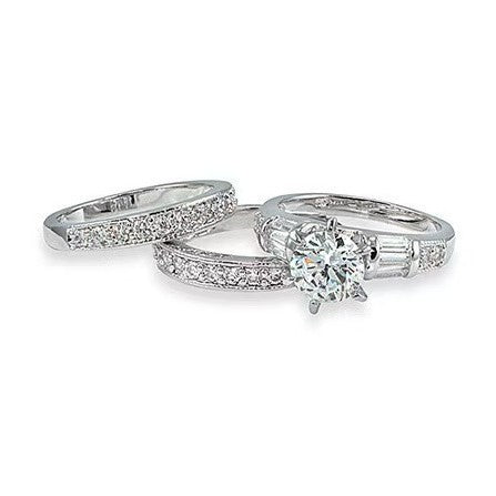 Creative Rectangular Zircon Three-piece Ring Set - Norellé