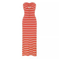 Striped Chest Wrap Hollow Sheath Pencil Dress - Norellé